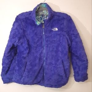 NORTH FACE Reversible Electric Blue/Multi Floral Girls Winter Jacket, Size XL/18